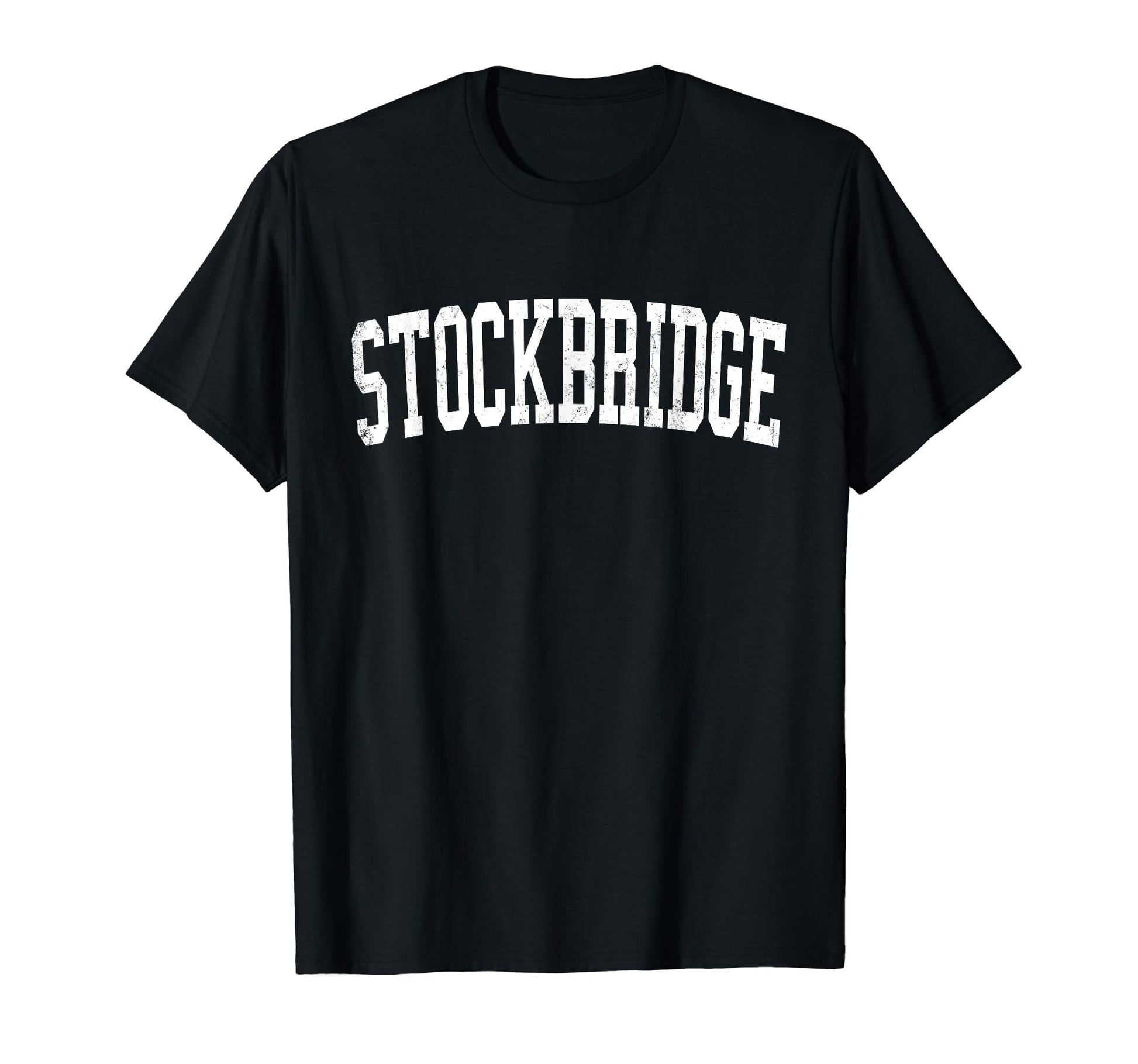 Stockbridge Ga Distressed White Varsity T-Shirt - Aesthetic Graphic Unisex - T-Shirt, Sweatshirt, Hoodie