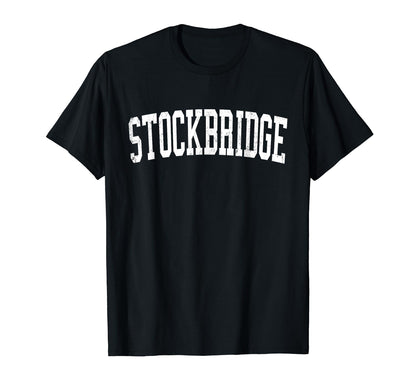 Stockbridge Ga Distressed White Varsity T-Shirt - Aesthetic Graphic Unisex - T-Shirt, Sweatshirt, Hoodie
