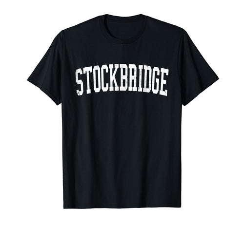 Stockbridge Ga Distressed White Varsity T-Shirt - Aesthetic Graphic Unisex - T-Shirt, Sweatshirt, Hoodie