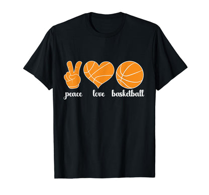 Basketball Peace Love Basketball T-Shirt - Custom Art Print Unisex - T-Shirt, Sweatshirt, Hoodie
