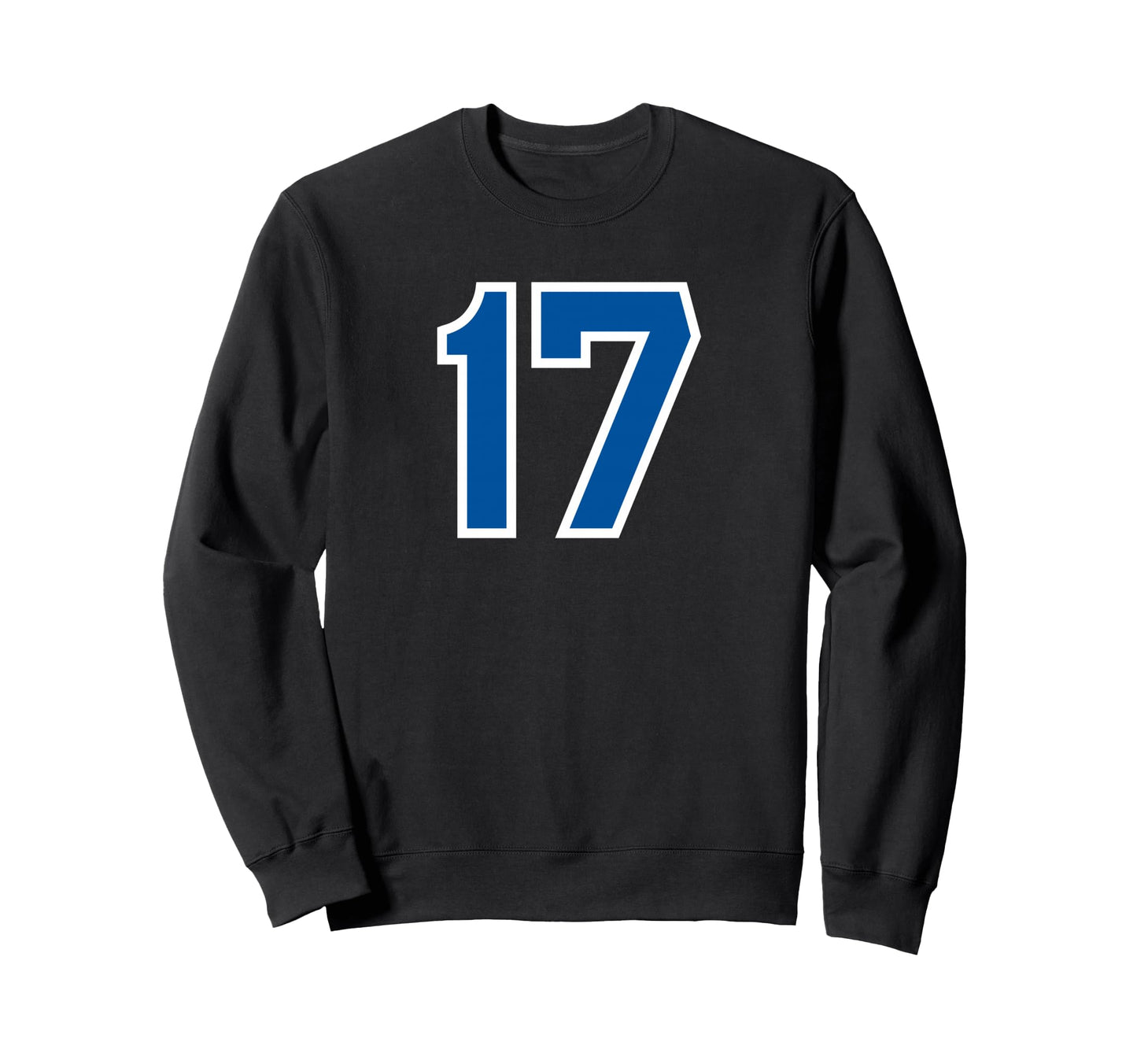 Blue Sports Team Number 17 Sweatshirt - Custom Art Print Unisex - T-Shirt, Sweatshirt, Hoodie