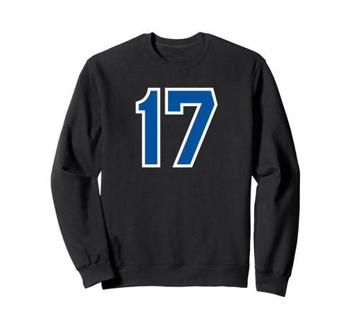 Blue Sports Team Number 17 Sweatshirt - Custom Art Print Unisex - T-Shirt, Sweatshirt, Hoodie