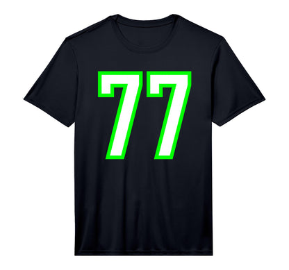 White Lime Sports Team Number 77 T-Shirt - Casual Everyday Wear for Adults - T-Shirt, Sweatshirt, Hoodie