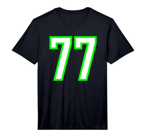 White Lime Sports Team Number 77 T-Shirt - Casual Everyday Wear for Adults - T-Shirt, Sweatshirt, Hoodie