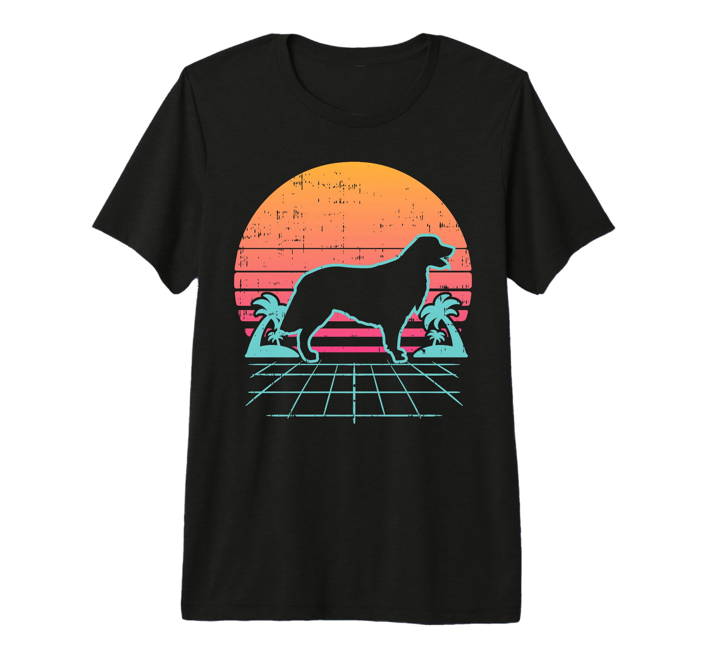 Golden Retriever Vaporwave Aesthetic Dog T-Shirt - Unique Graphic Unisex - T-Shirt, Sweatshirt, Hoodie