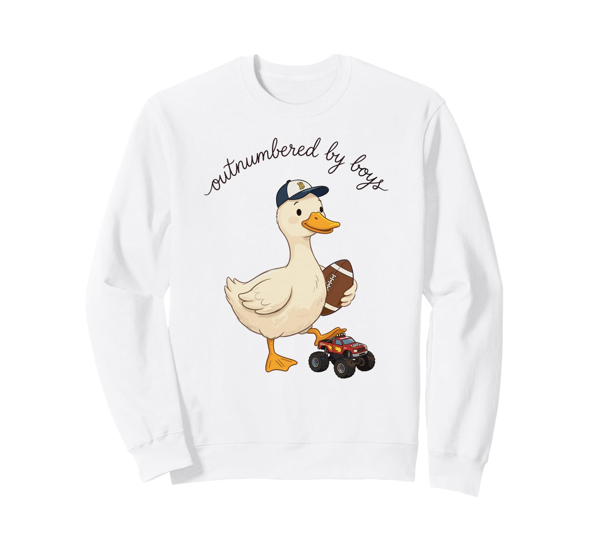 Outnumbered Football Duck Truck Sweatshirt - Casual Everyday Wear Unisex - T-Shirt, Sweatshirt, Hoodie