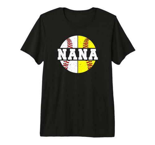 Baseball Softball Nana Softball Baseball T-Shirt - Graphic Print Unisex - T-Shirt, Sweatshirt, Hoodie