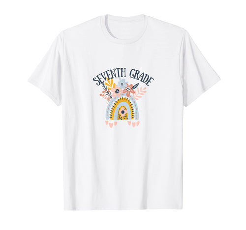Seventh Grade Teacher Boho Rainbow T-Shirt - Novelty Apparel Men Women - T-Shirt, Sweatshirt, Hoodie