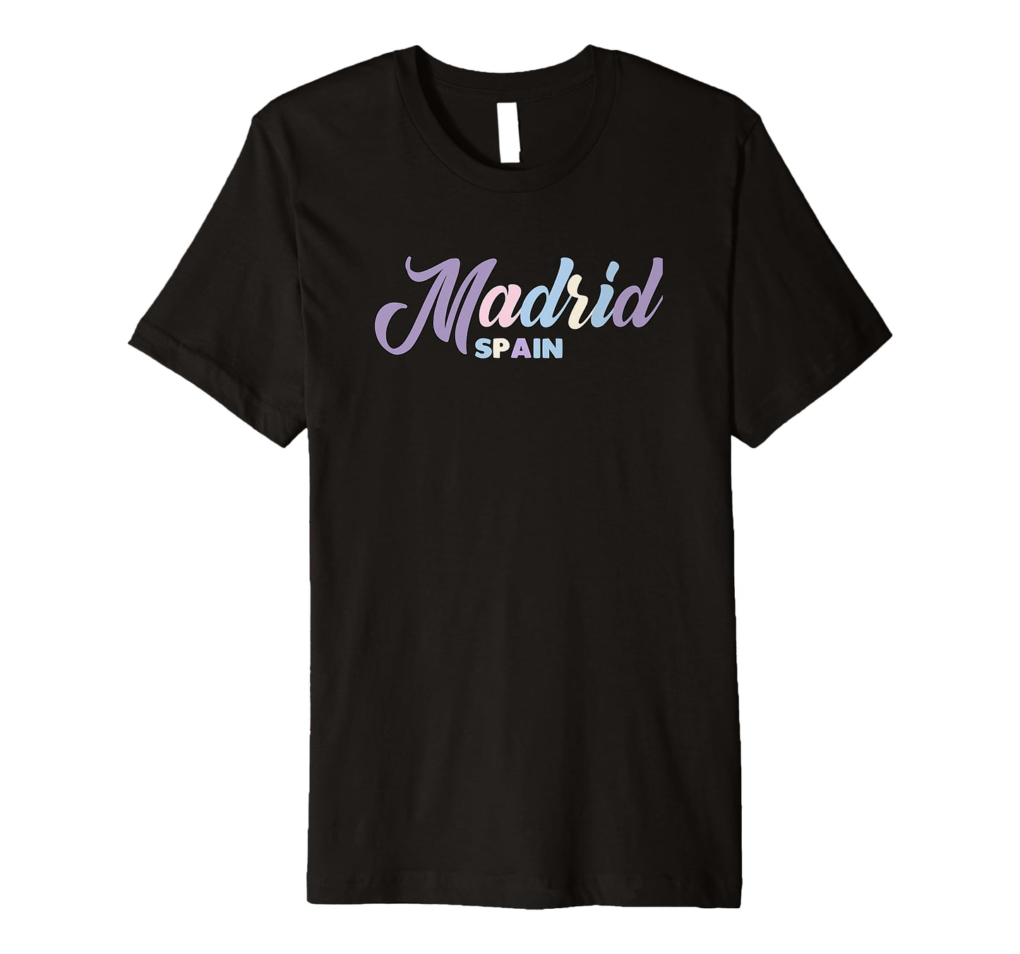 Madrid Spain Pastel Vibe Typography T-Shirt - Aesthetic Graphic Unisex - T-Shirt, Sweatshirt, Hoodie