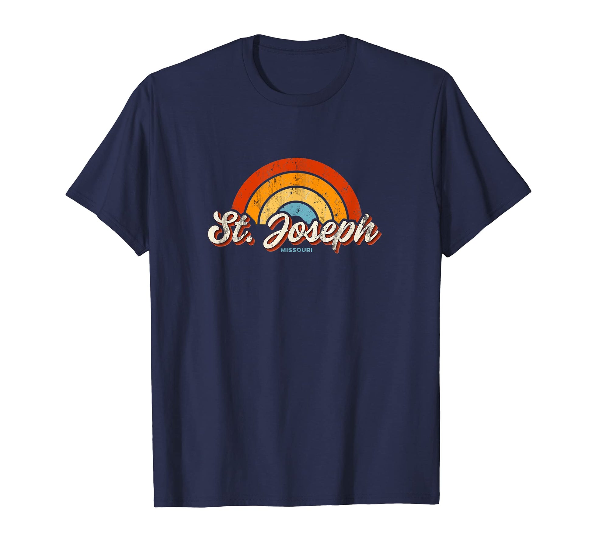 St Joseph Missouri Mo Rainbow 70S T-Shirt - Novelty Apparel Unisex - T-Shirt, Sweatshirt, Hoodie