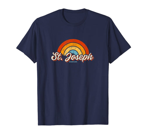 St Joseph Missouri Mo Rainbow 70S T-Shirt - Novelty Apparel Unisex - T-Shirt, Sweatshirt, Hoodie