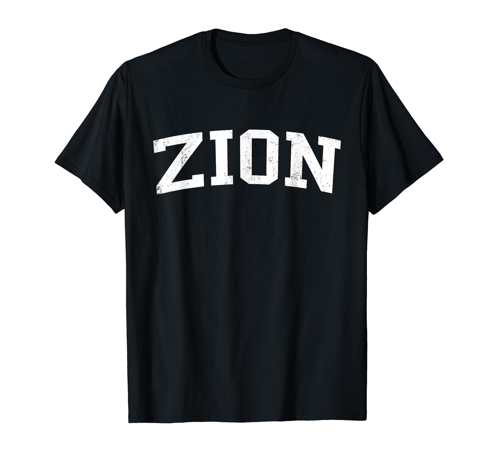Zion Il Distressed White Varsity T-Shirt - Graphic Print Unisex - T-Shirt, Sweatshirt, Hoodie