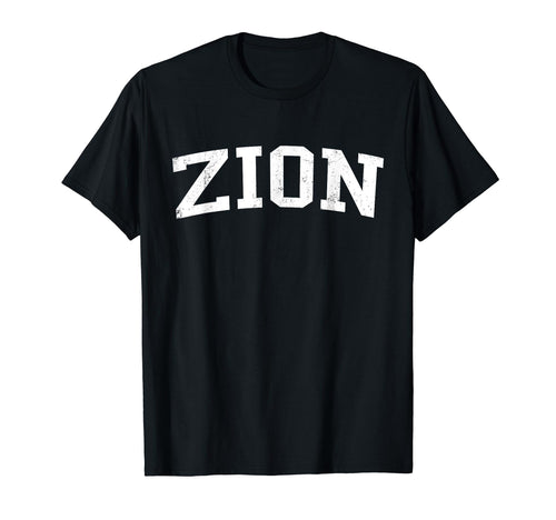 Zion Il Distressed White Varsity T-Shirt - Minimalist Print for Adults - T-Shirt, Sweatshirt, Hoodie