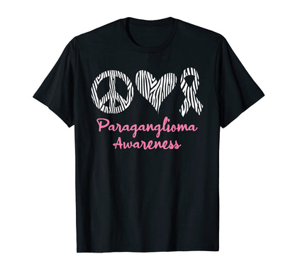 Paraganglioma Awareness Zebra T-Shirt - Casual Everyday Wear Unisex - T-Shirt, Sweatshirt, Hoodie