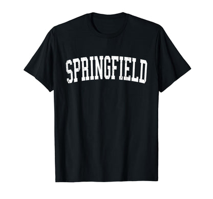 Springfield Ma Distressed White Varsity T-Shirt - Custom Art Print Unisex - T-Shirt, Sweatshirt, Hoodie