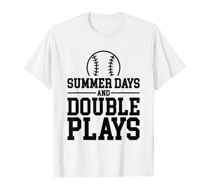 Summer Days And Double Plays T-Shirt - Aesthetic Graphic for Adults - T-Shirt, Sweatshirt, Hoodie