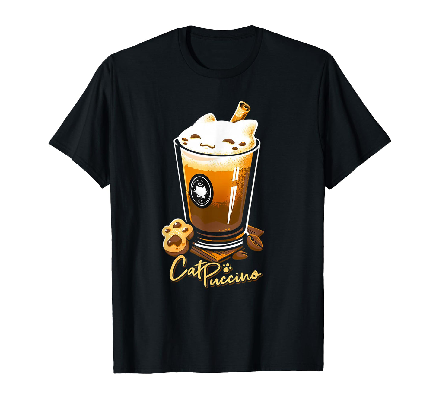 Cat Boho Puccino Funny Coffee Cat Cup T-Shirt - Unique Graphic Unisex - T-Shirt, Sweatshirt, Hoodie