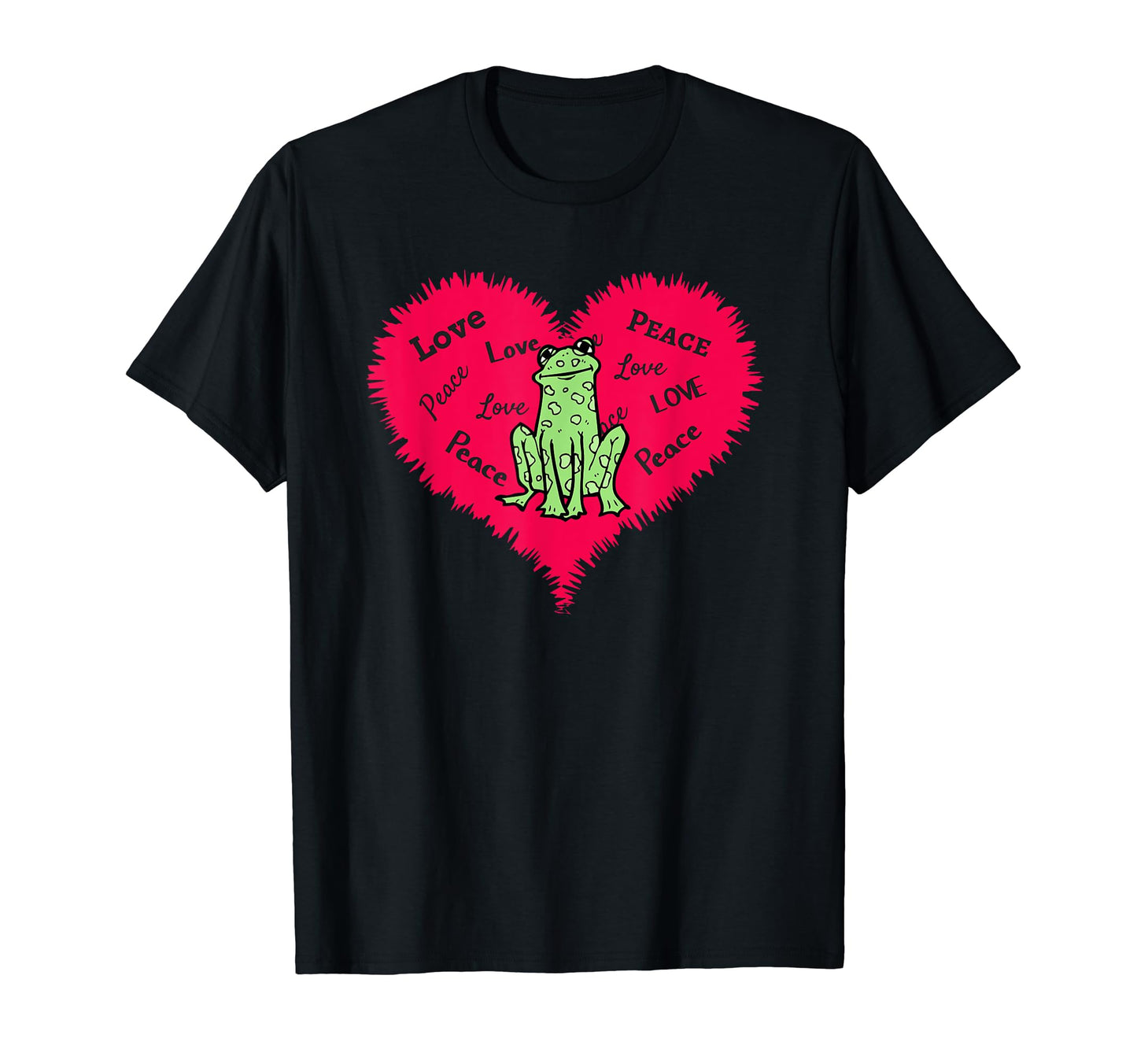 Adorable Peace Love Frogs Peace Love T-Shirt - Novelty Apparel for Adults - T-Shirt, Sweatshirt, Hoodie