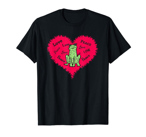 Adorable Peace Love Frogs Peace Love T-Shirt - Novelty Apparel for Adults - T-Shirt, Sweatshirt, Hoodie