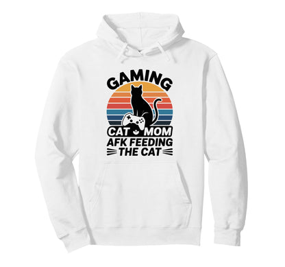 Gaming Cat Mom Afk Feeding Cat Hoodie - Casual Everyday Wear for Adults - T-Shirt, Sweatshirt, Hoodie