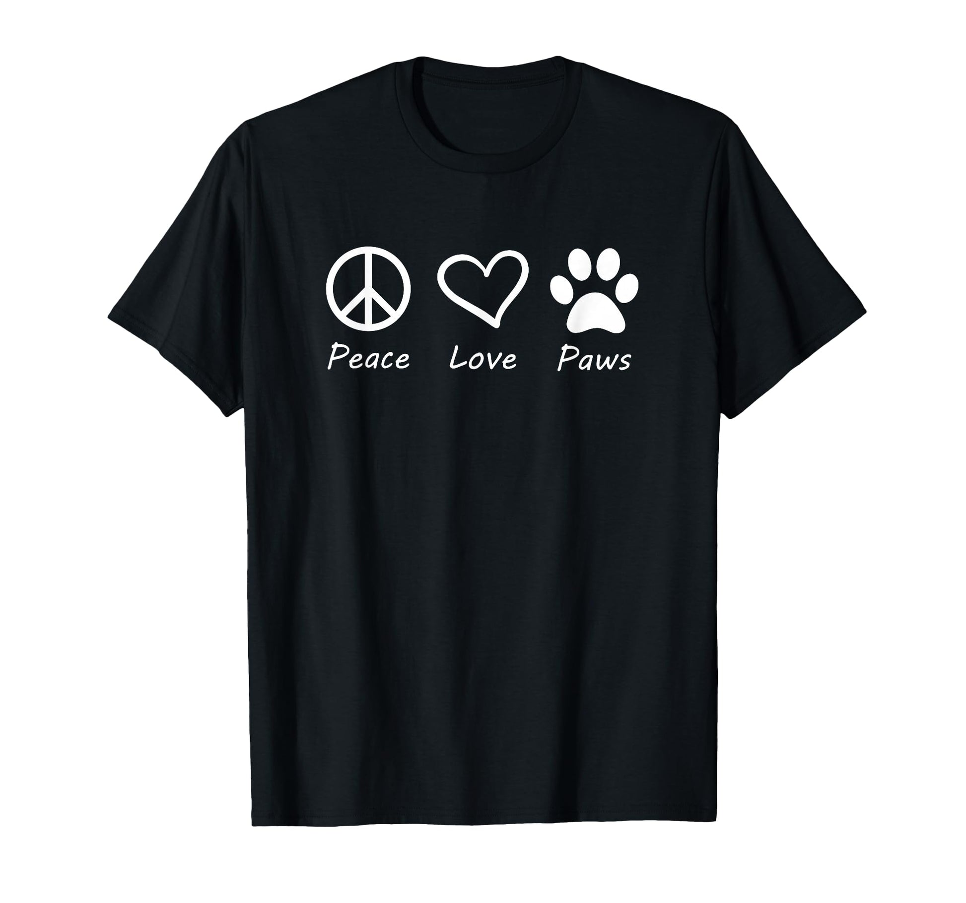 Peace Love Paws Dog Cat Animal Lover Pup T-Shirt - Graphic Print Men Women - T-Shirt, Sweatshirt, Hoodie