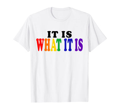 Casual It Is What It Is Rainbow Funny T-Shirt - Minimalist Print for Adults - T-Shirt, Sweatshirt, Hoodie