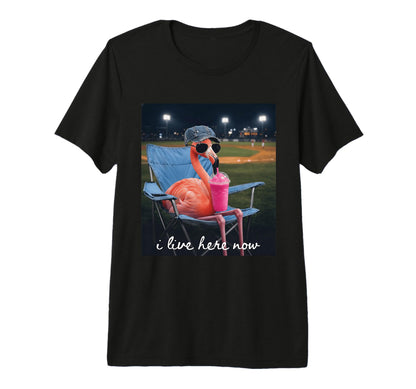 Funny Flamingo Baseball Mom I Live T-Shirt - Minimalist Print for Adults - T-Shirt, Sweatshirt, Hoodie