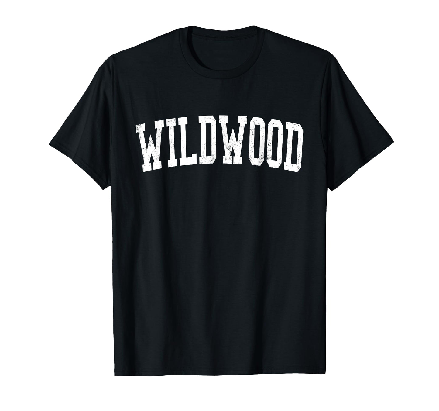 Wildwood Mo Distressed White Varsity T-Shirt - Unique Graphic for Adults - T-Shirt, Sweatshirt, Hoodie