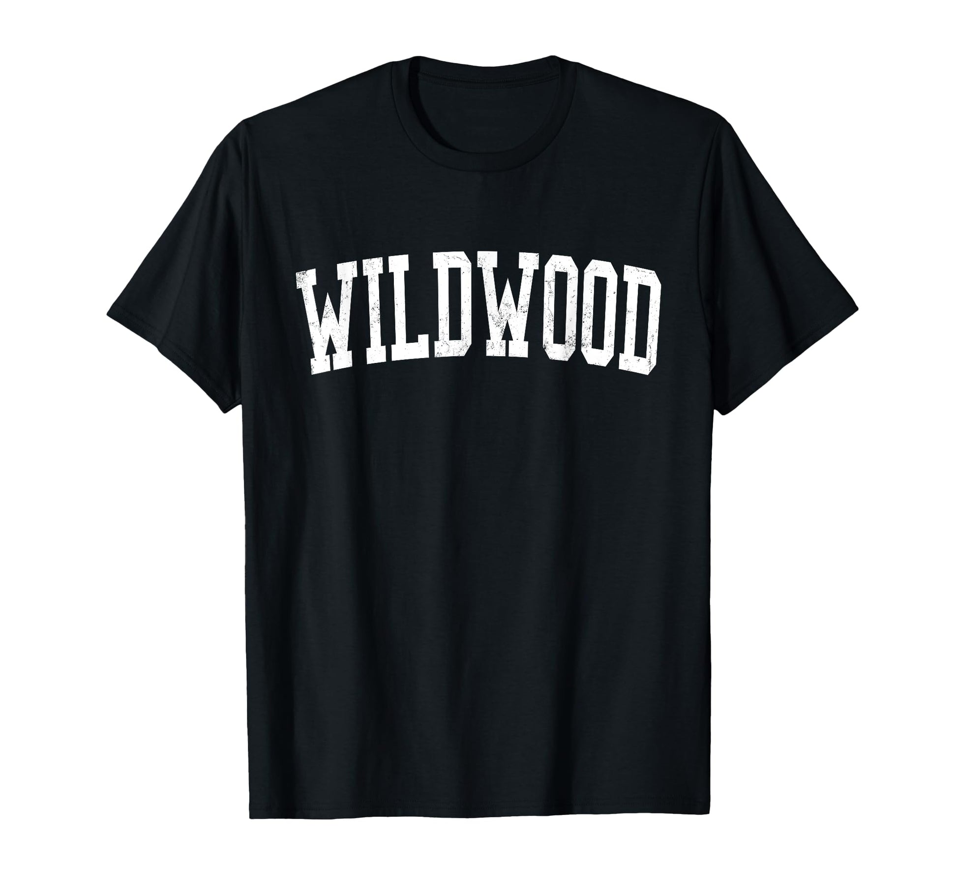 Wildwood Mo Distressed White Varsity T-Shirt - Unique Graphic for Adults - T-Shirt, Sweatshirt, Hoodie
