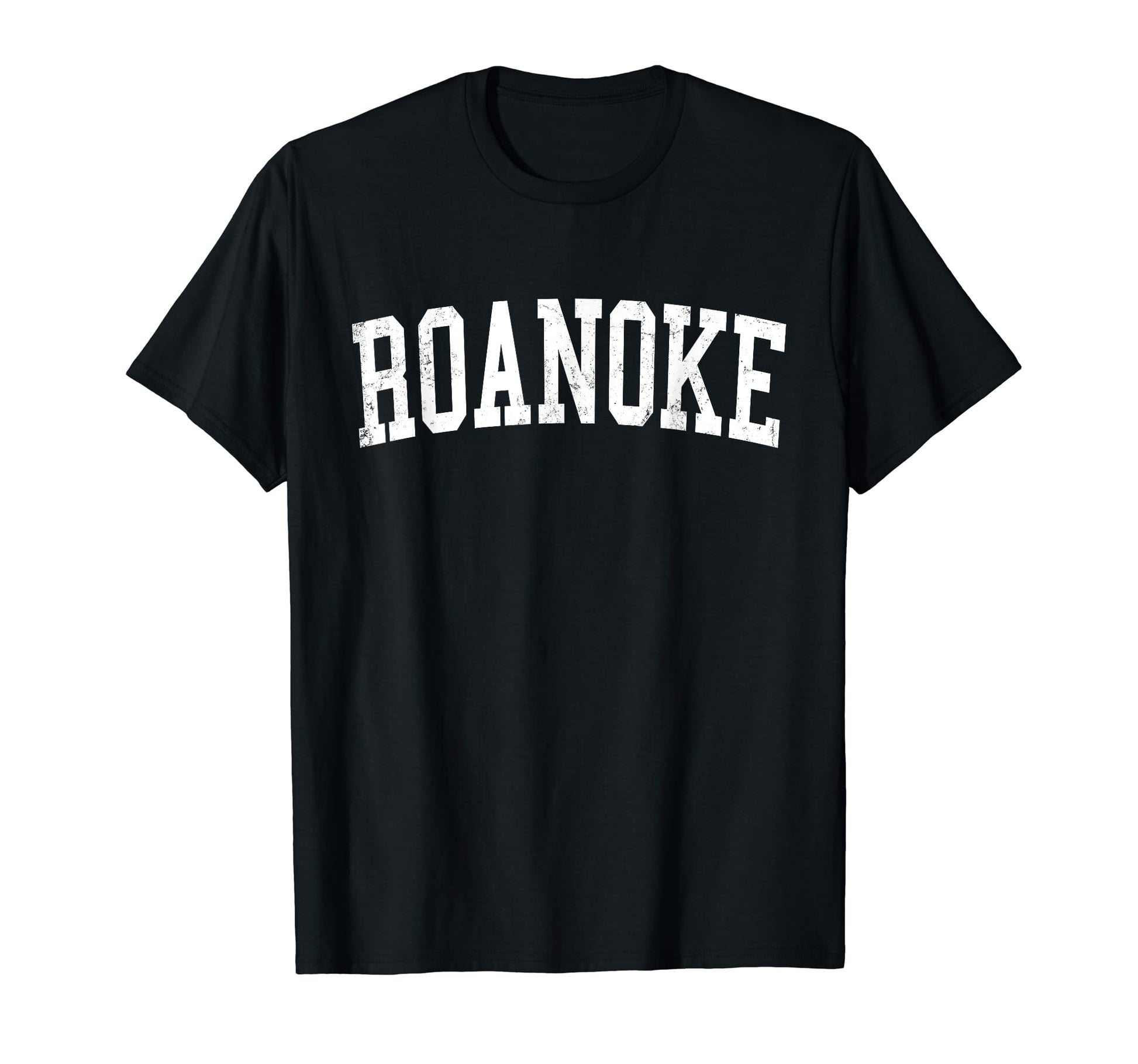 Roanoke Va Distressed White Varsity T-Shirt - Trendy Graphic Unisex - T-Shirt, Sweatshirt, Hoodie