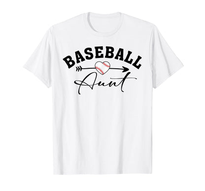 Baseball Aunt Heart Baseball Player T-Shirt - Aesthetic Graphic Unisex - T-Shirt, Sweatshirt, Hoodie