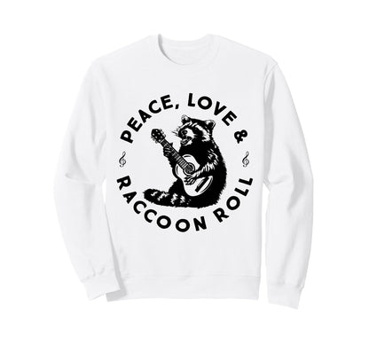 Raccoon Rock And Roll Music Raccoon Sweatshirt - Aesthetic Graphic Unisex - T-Shirt, Sweatshirt, Hoodie