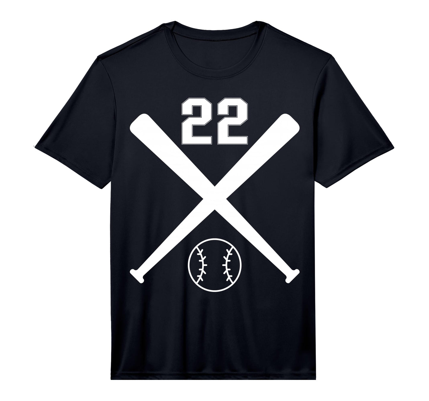 Baseball Softball Number 22 Performance T-Shirt - Minimalist Print Unisex - T-Shirt, Sweatshirt, Hoodie