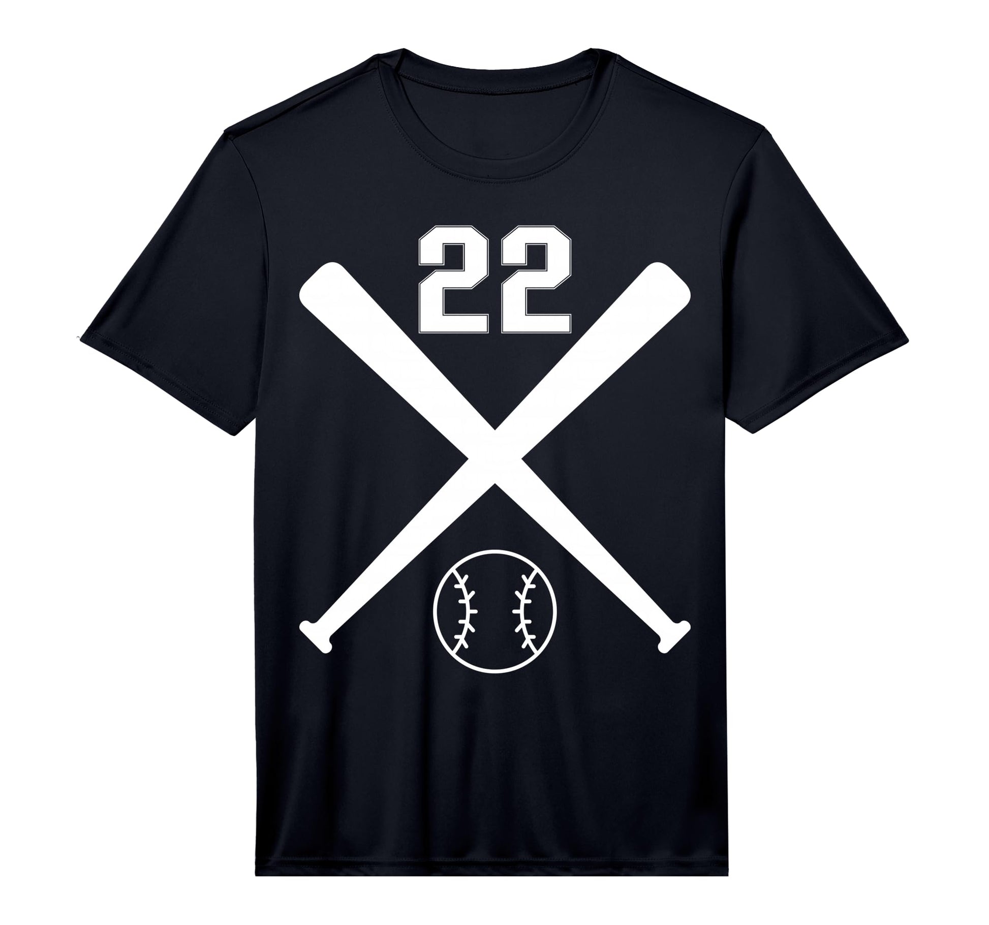 Baseball Softball Number 22 Performance T-Shirt - Minimalist Print Unisex - T-Shirt, Sweatshirt, Hoodie