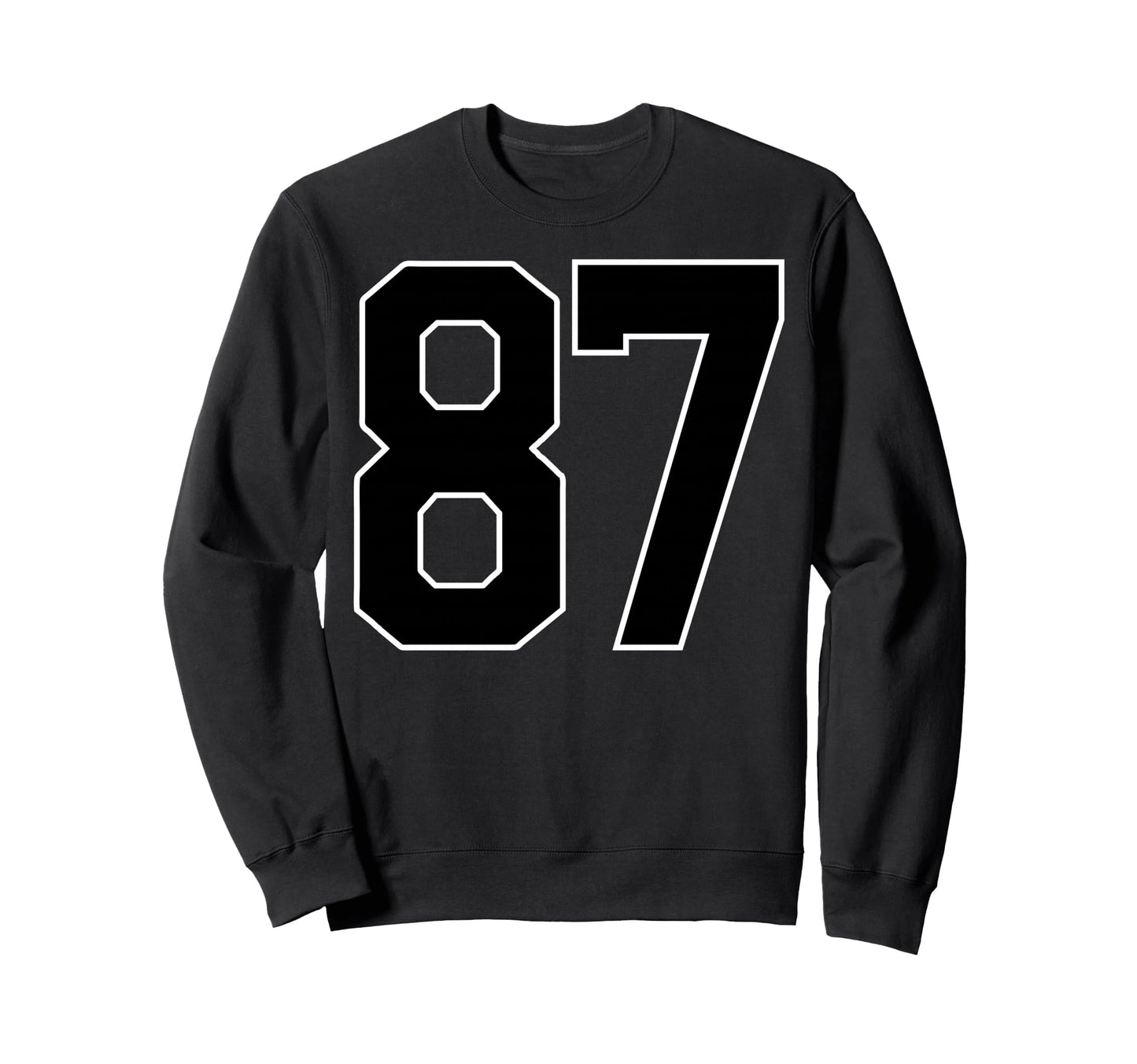 Black Sports Team Number 87 Fan Sweatshirt - Trendy Graphic Unisex - T-Shirt, Sweatshirt, Hoodie