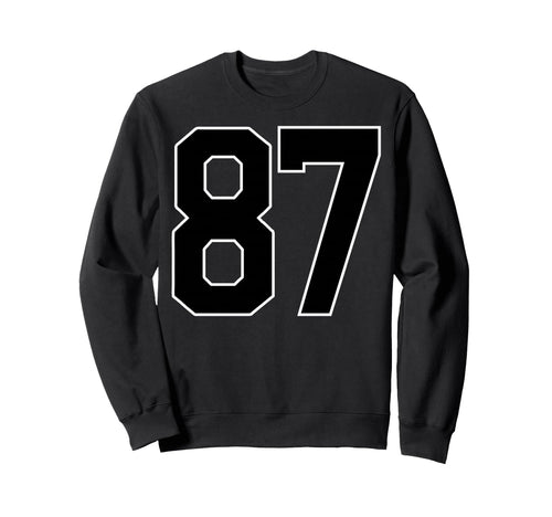 Black Sports Team Number 87 Fan Sweatshirt - Trendy Graphic Unisex - T-Shirt, Sweatshirt, Hoodie
