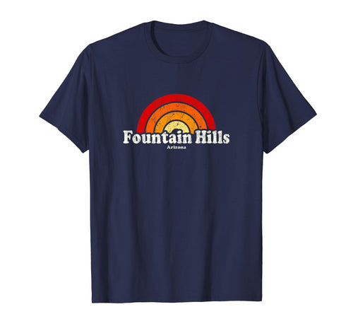 Fountain Hills Arizona Az 70S Rainbow T-Shirt - Minimalist Print Unisex - T-Shirt, Sweatshirt, Hoodie
