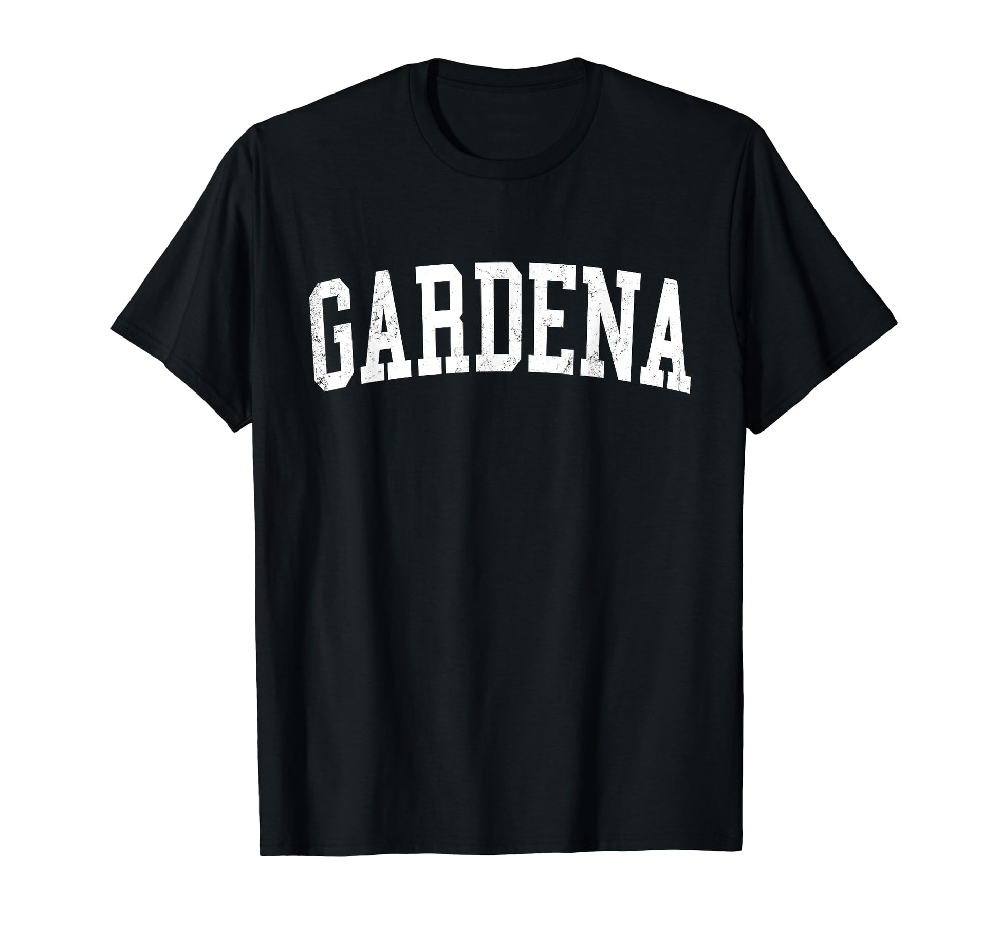 Gardena Ca Distressed White Varsity T-Shirt - Fun Novelty Design for Adults - T-Shirt, Sweatshirt, Hoodie