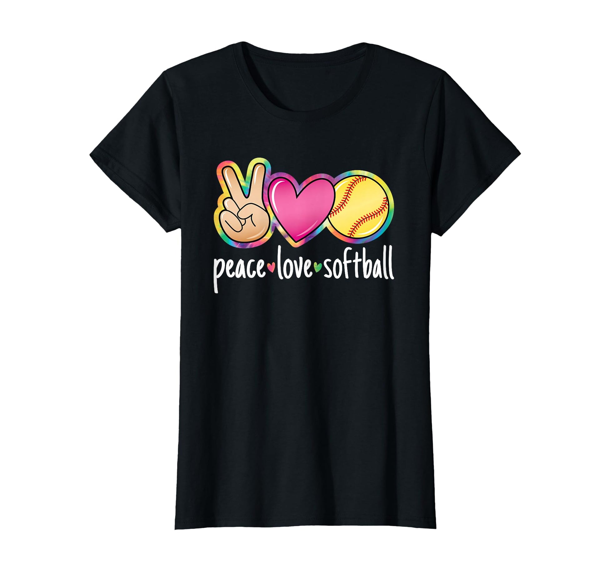 Peace Love Softball Softball Player T-Shirt - Aesthetic Graphic for Adults - T-Shirt, Sweatshirt, Hoodie