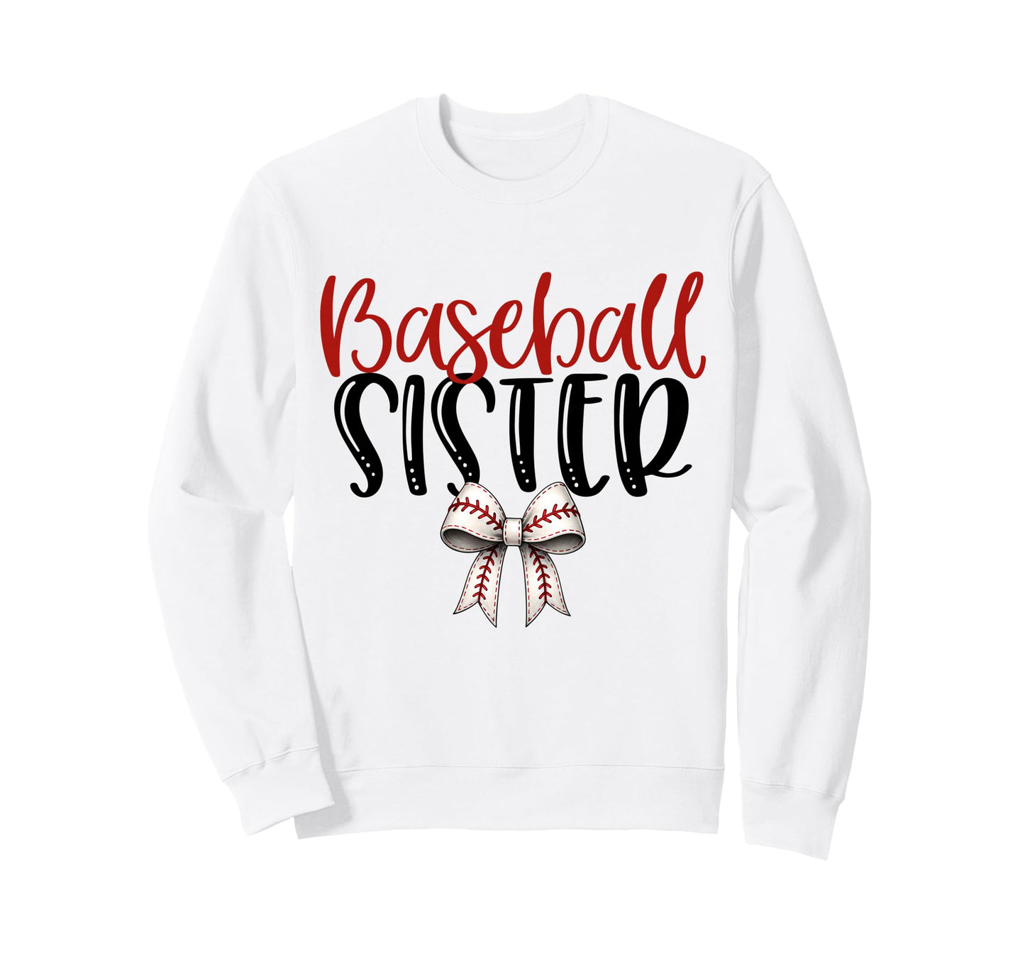 Baseball Sister Coquette Bow Game Day Sweatshirt - Trendy Graphic Unisex - T-Shirt, Sweatshirt, Hoodie