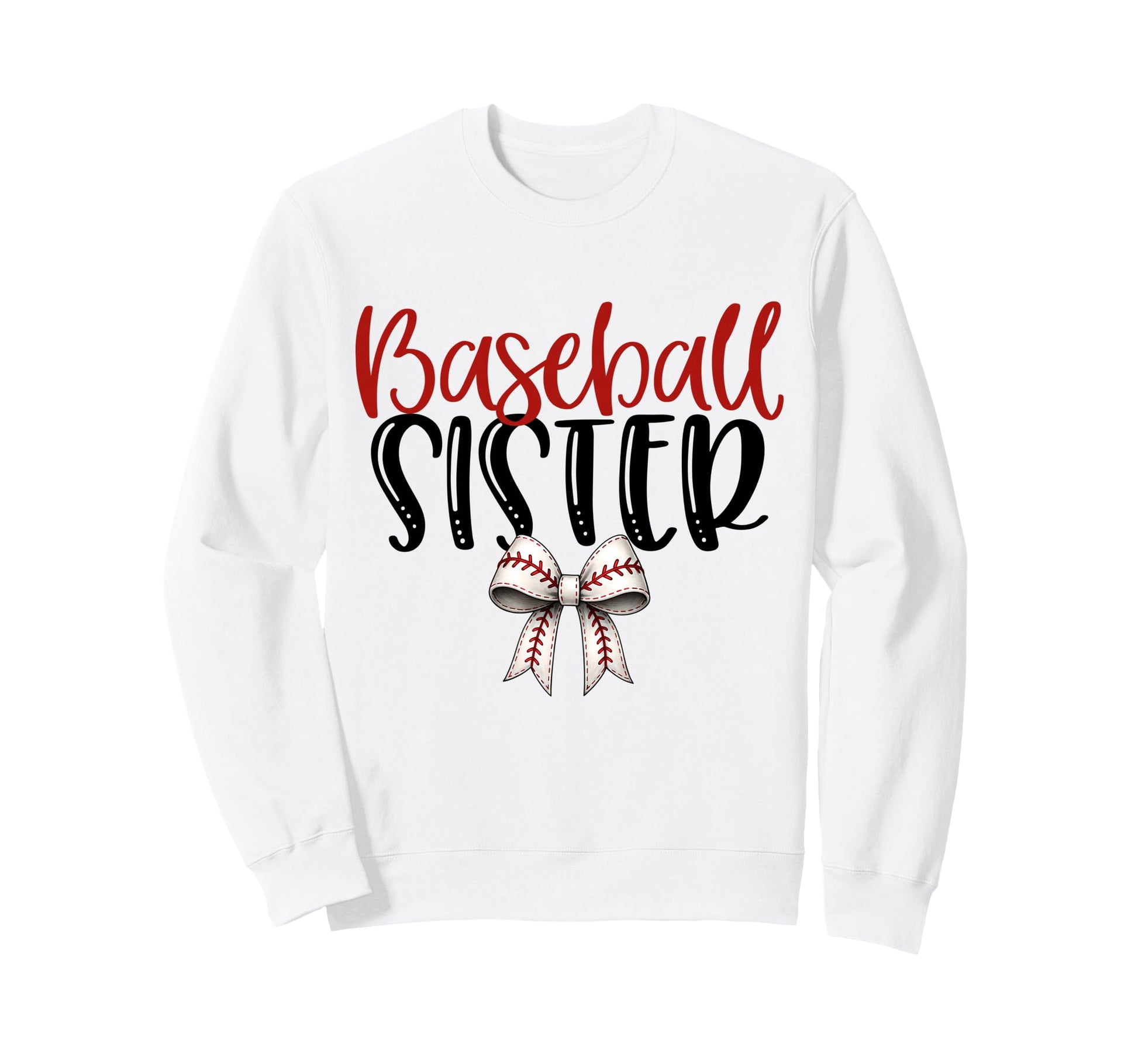 Baseball Sister Coquette Bow Game Day Sweatshirt - Trendy Graphic Unisex - T-Shirt, Sweatshirt, Hoodie
