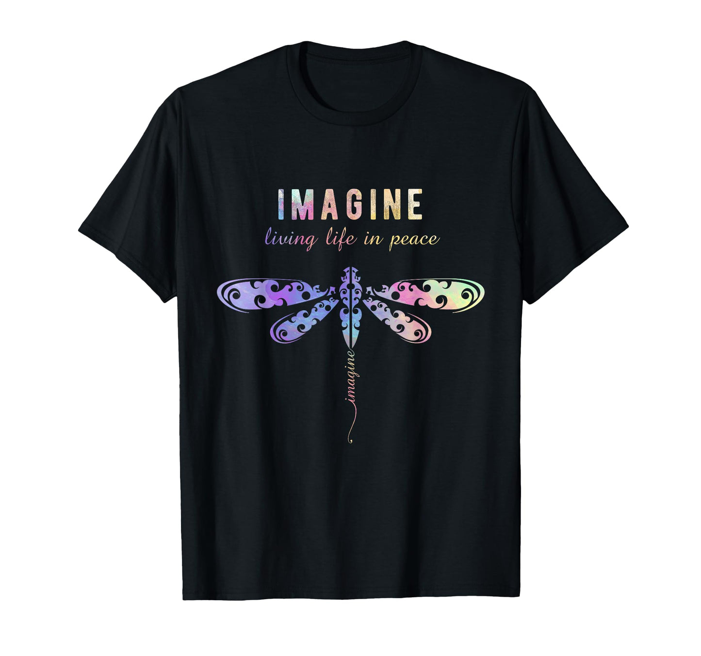 Imagine Boho Dragonfly 60S 70S Groovy T-Shirt - Trendy Graphic Men Women - T-Shirt, Sweatshirt, Hoodie