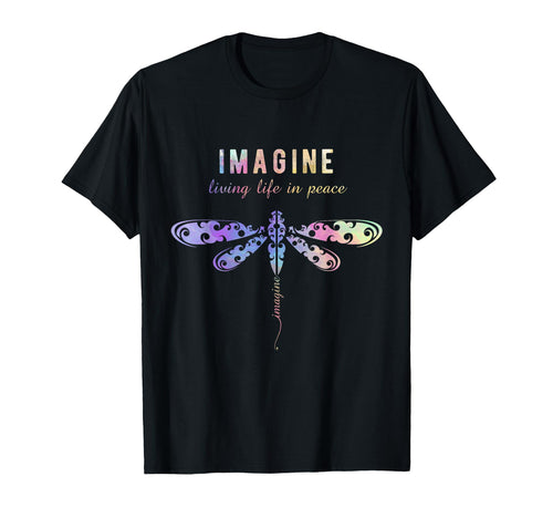 Imagine Boho Dragonfly 60S 70S Groovy T-Shirt - Trendy Graphic Men Women - T-Shirt, Sweatshirt, Hoodie