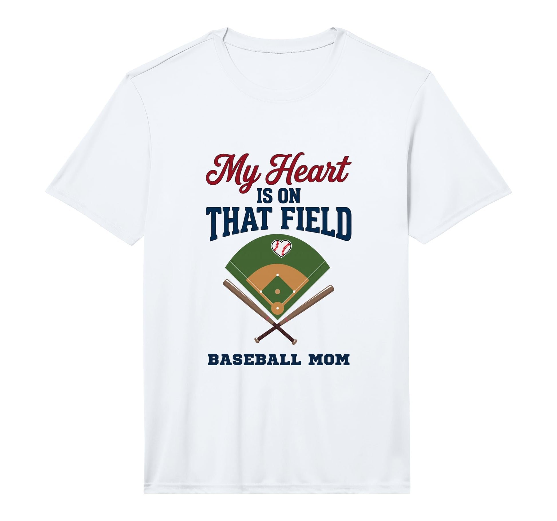 My Heart Is That Field Baseball Mom T-Shirt - Graphic Print for Adults - T-Shirt, Sweatshirt, Hoodie