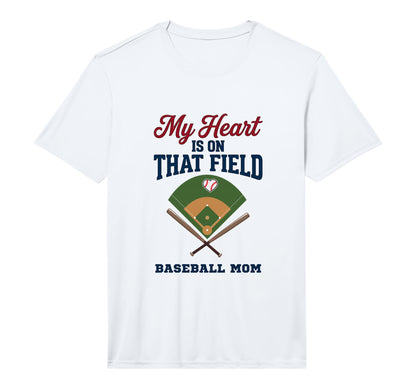 My Heart Is That Field Baseball Mom T-Shirt - Graphic Print for Adults - T-Shirt, Sweatshirt, Hoodie