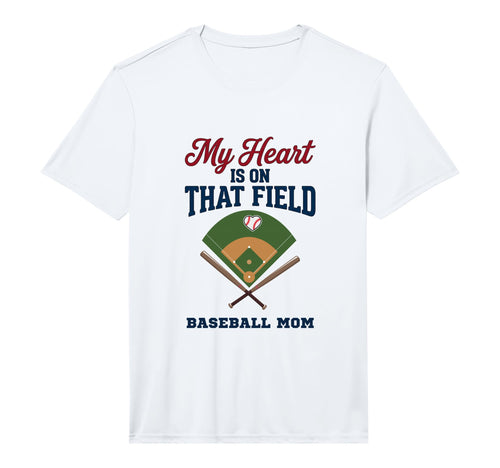My Heart Is That Field Baseball Mom T-Shirt - Graphic Print for Adults - T-Shirt, Sweatshirt, Hoodie