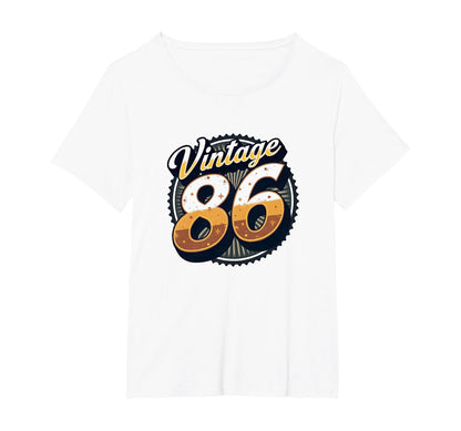 86 Birthday Gift Art Womens Plus White T-Shirt - Custom Art Print Unisex - T-Shirt, Sweatshirt, Hoodie