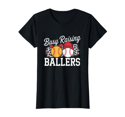 Busy Raising Ballers Leopard Baseball T-Shirt - Streetwear Style Unisex - T-Shirt, Sweatshirt, Hoodie
