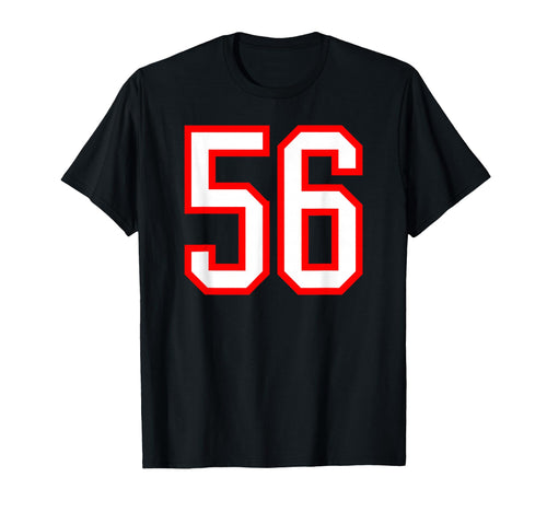 White Red Sports Team Number 56 T-Shirt - Unique Graphic Men Women - T-Shirt, Sweatshirt, Hoodie