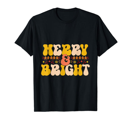 Holiday Merry Bright Word Art T-Shirt - Unique Graphic Men Women - T-Shirt, Sweatshirt, Hoodie